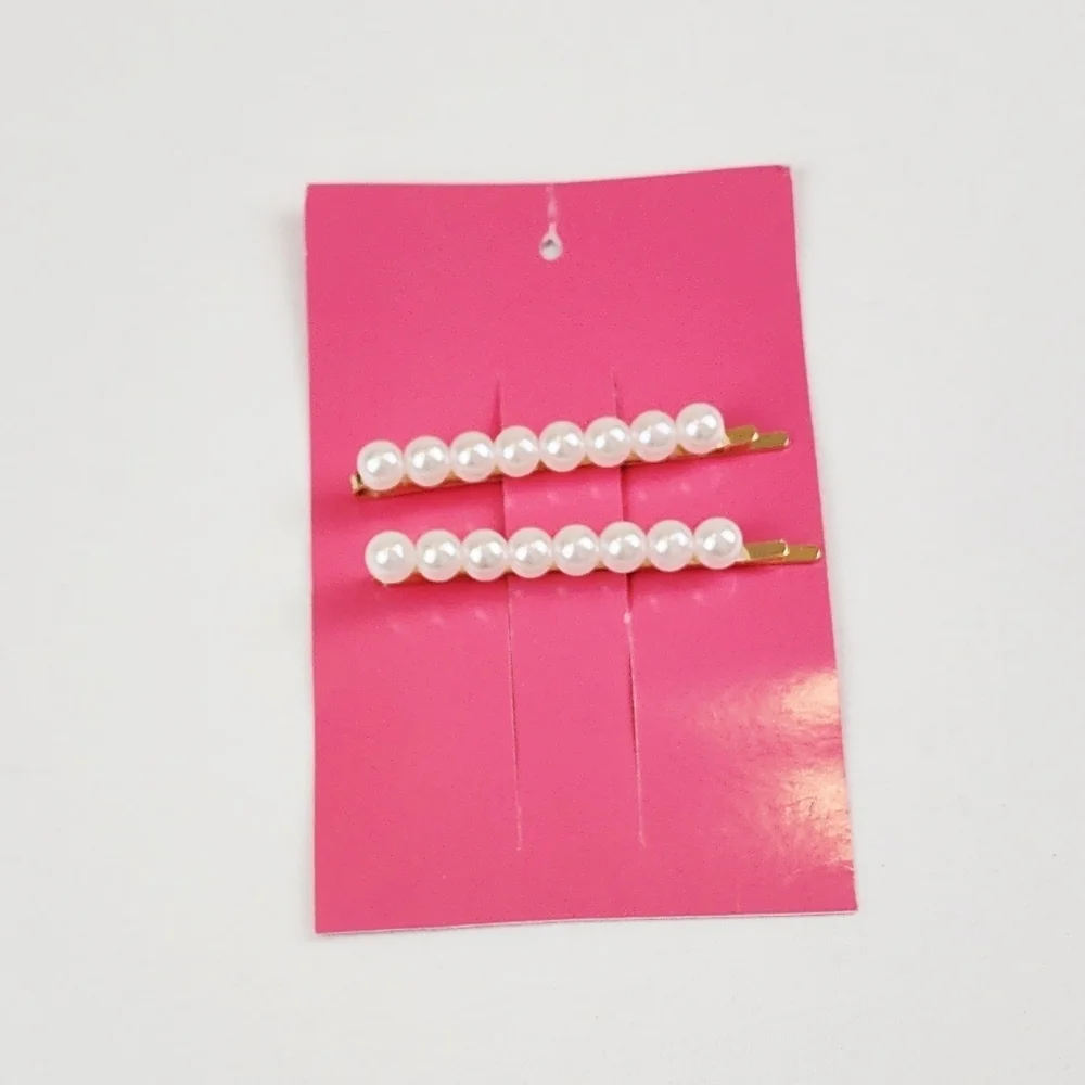 Isaac Mizrahi Gold and Faux Pearl Hair Clips Hair Accessories